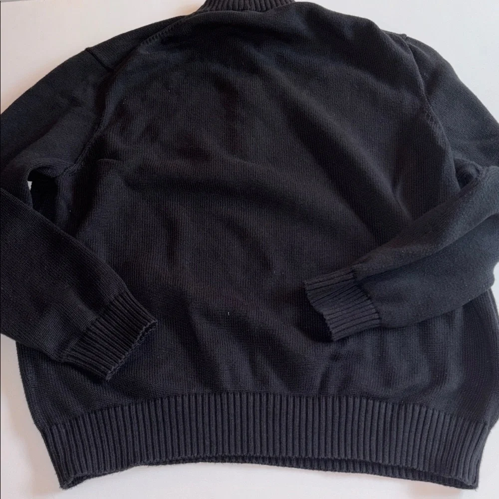 Polo Half-Zip Sweater Size XXL POLO Quarter zip Black Sweater with Purple Logo